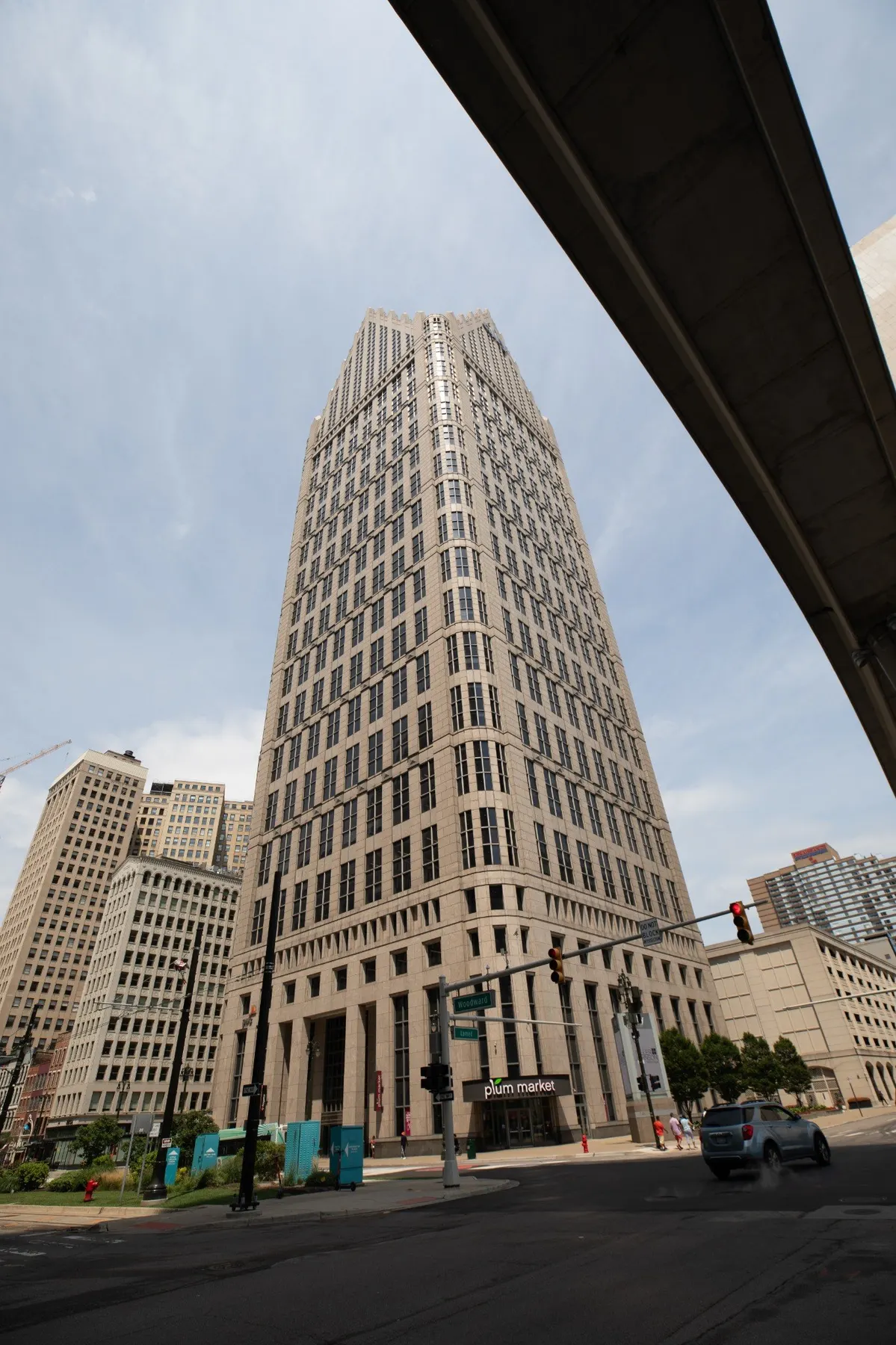 Detroit architectural photography vertical high-rise view